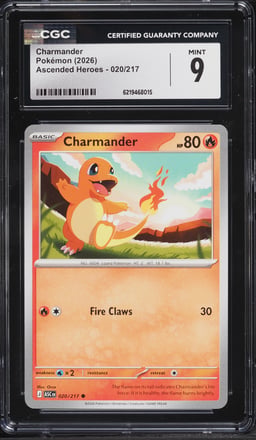 2026 Pokemon Mega Evolution Ascended Heroes Charmander #20 CGC 9 MINT