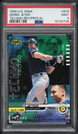 1999 Upper Deck Ionix Techno Reciprocal Derek Jeter /100 #R78 PSA 9 MINT