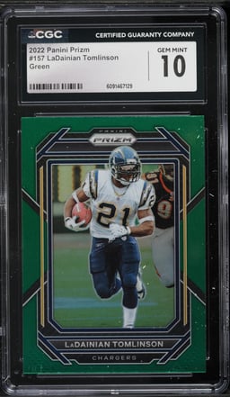 2022 Panini Prizm Green LaDainian Tomlinson #157 CGC 10 GEM MINT