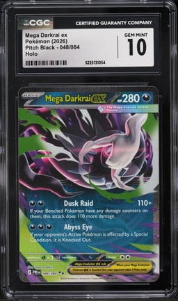 2026 Pokemon Mega Evolution Pitch Black Holo Mega Darkrai Ex #48 CGC 10 GEM MINT