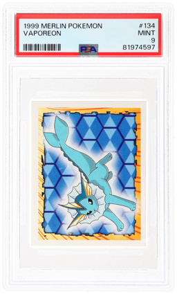 1999 Merlin Pokemon Vaporeon #134 PSA 9