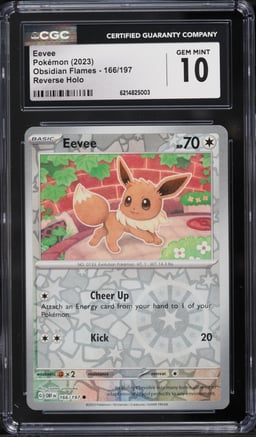 2023 Pokemon Scarlet & Violet Obsidian Flames Reverse Holo Eevee #166 CGC 10 GEM MINT