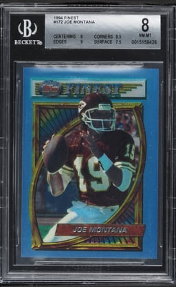 1994 Finest Football Joe Montana #172 BGS 8 NM-MT