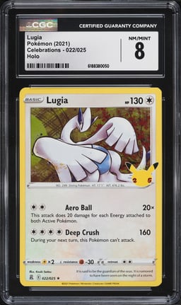 2021 Pokemon Sword & Shield Celebrations Holo Lugia #22 CGC 8 NM-MT