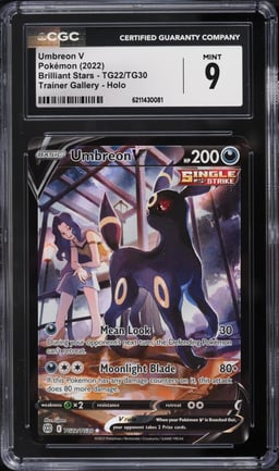 2022 Pokemon Sword & Shield Brilliant Stars Trainer Gallery CHR Umbreon V #TG22 CGC 9 MINT