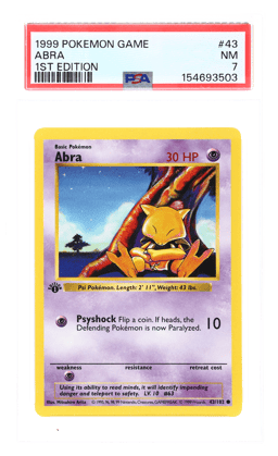 1999 Pokemon Base Set 1st Edition Abra #43 PSA 7