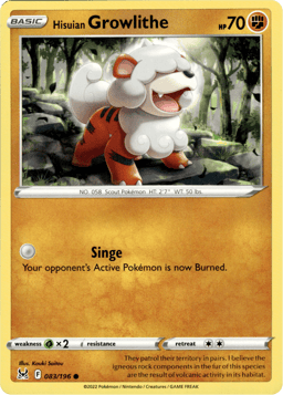 2022 Hisuian Growlithe #83 Lost Origin