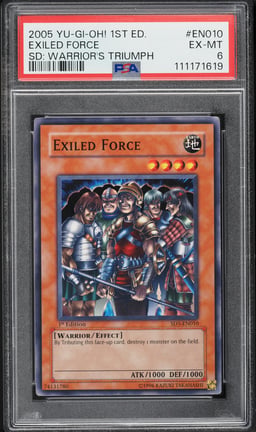 2005 Yu-Gi-Oh! SD Warrior's Triumph 1st Edition Exiled Force #SD5-EN010 PSA 6