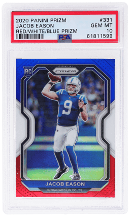 2020 Panini Prizm Red White and Blue Prizm Jacob Eason #331 PSA 10