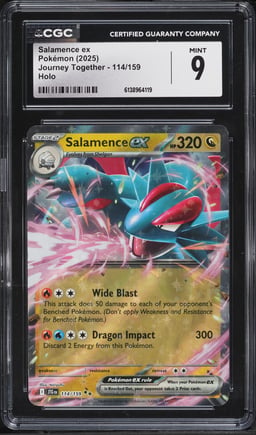 2025 Pokemon Scarlet & Violet Journey Together Holo Salamence ex #114 CGC 9 MINT