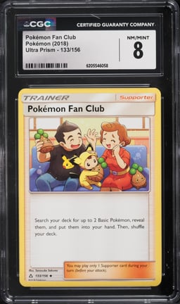 2018 Pokemon Sword & Shield Ultra Prism Pokemon Fan Club #133 CGC 8 NM-MT