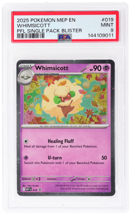 2025 Pokemon Black Star Promo Phantasmal Flames Mega Evolution Single Pack Blister Whimsicott #019 PSA 9