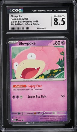 2026 Pokemon Mega Evolution Promo Pitch Black Slowpoke #86 CGC 8.5 NM-MT+