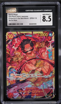 2024 One Piece Japanese Emperors In The New World SEC Gol D. Roger #OP09-118 CGC 8.5 NM-MT+
