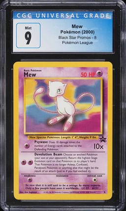 2000 Pokemon League Black Star Promo Mew #8 CGC 9 MINT