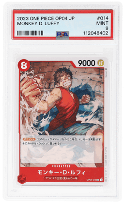 2023 One Piece Kingdoms of Intrigue Japanese Monkey D. Luffy #OP04-014 PSA 9