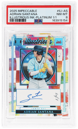 2025 Panini Impeccable Illustrious Ink Platinum Adrian Santana #ILIAS 1/1 PSA 8