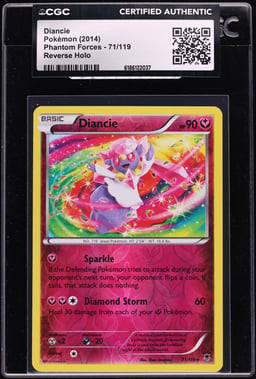 2014 Pokemon XY Phantom Forces Reverse Holo Diancie #71 CGC AUTH