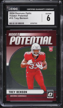 2024 Donruss Optic Hidden Potential Trey Benson ROOKIE #10 CGC 6 EXMT
