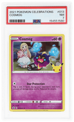2021 Pokemon Sword and Shield Celebrations Cosmog #13 PSA 7