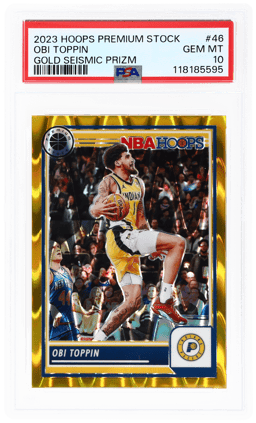 2023 Hoops Premium Stock Gold Seismic Prizm Obi Toppin #46 4/10 PSA 10