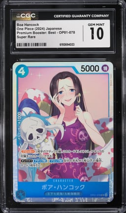 2024 One Piece Japanese Premium Booster: Best Boa Hancock #OP01-078 CGC 10 GEM MINT