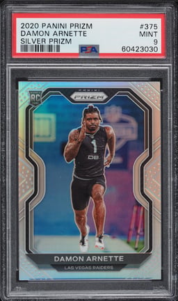2020 Panini Prizm Silver Prizms Damon Arnette ROOKIE #375 PSA 9 MINT
