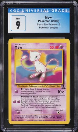 2000 Pokemon League Black Star Promo Mew #8 CGC 9 MINT