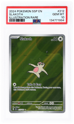 2024 Pokemon Scarlet and Violet Surging Sparks Illustration Rare Slakoth #212 PSA 10