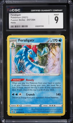 2021 Pokemon Sword & Shield Fusion Strike Holo Feraligatr #057 CGC 9 MINT