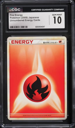 2009 Pokemon Japanese Unnumbered Energy Cards Fire Energy CGC 10 GEM MINT
