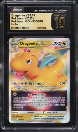 2022 Pokemon Sword & Shield GO Holo Dragonite VSTAR #50 CGC 10 PRISTINE