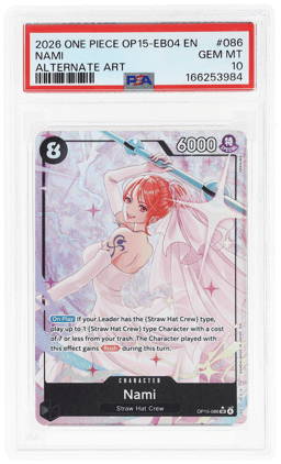 2026 One Piece Adventure On Kami's Island Alternate Art Nami #OP15086 PSA 10