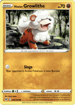 2022 Hisuian Growlithe #83 Lost Origin