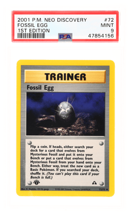 2001 Pokemon Neo Discovery 1st Edition Fossil Egg #72 PSA 9