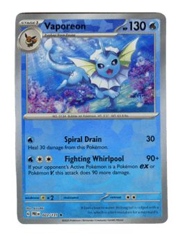 2025 Vaporeon  (Poke Ball)  #22 Prismatic Evolutions