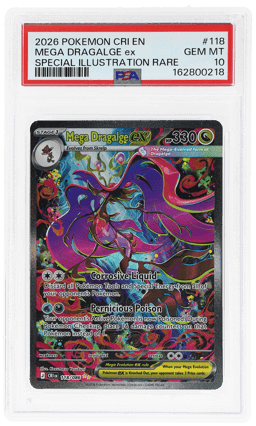 2026 Pokemon Mega Evolution Chaos Rising Special Illustration Rare Mega Dragalge Ex #118 PSA 10