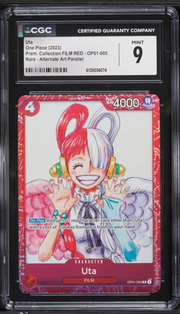 2023 One Piece Premium Collection Film Red Alt Art Uta #OP01-005 CGC 9 MINT