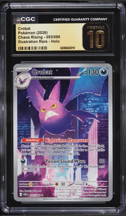 2026 Pokemon Mega Evolution Chaos Rising IR Crobat #93 CGC 10 PRISTINE