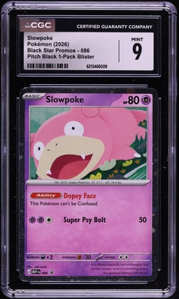2026 Pokemon Mega Evolution Black Star Promo Pitch Black 1-Pack Blister Slowpoke #086 CGC 9