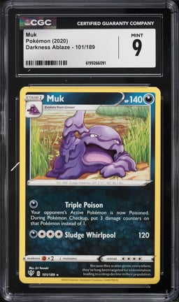 2020 Pokemon Darkness Ablaze Muk #101 CGC 9 MINT