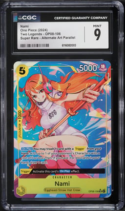 2024 One Piece Two Legends Alt Art Nami #OP08-106 CGC 9 MINT