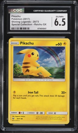 2017 Pokemon Sun & Moon Shining Legends Special Collection Pikachu #28 CGC 6.5 EXMT+