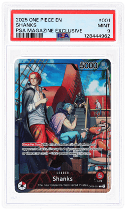 2025 One Piece Promo Psa Magazine Exclusive Shanks #OP09-001 PSA 9