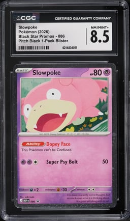 2026 Pokemon Mega Evolution Promo Pitch Black Slowpoke #86 CGC 8.5 NM-MT+