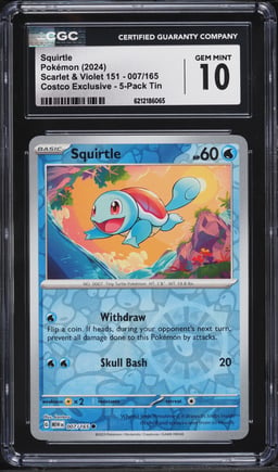 2024 Pokemon Scarlet & Violet 151 Costco Exclusive Reverse Holo Squirtle #7 CGC 10 GEM MINT