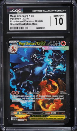 2025 Pokemon Mega Evolution Phantasmal Flames SIR Mega Charizard X Ex #125 CGC 10 GEM MINT