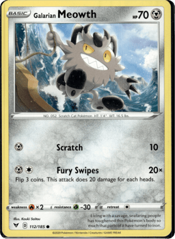 2020 Galarian Meowth #112 Vivid Voltage