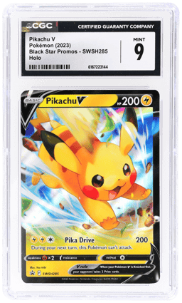 2019 Pokemon Sword and Shield Black Star Promo Crown Zenith Special Collection Pikachu V #SWSH285 CGC 9