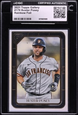 2021 Topps Gallery Rainbow Foil Buster Posey #179 CGC AUTH